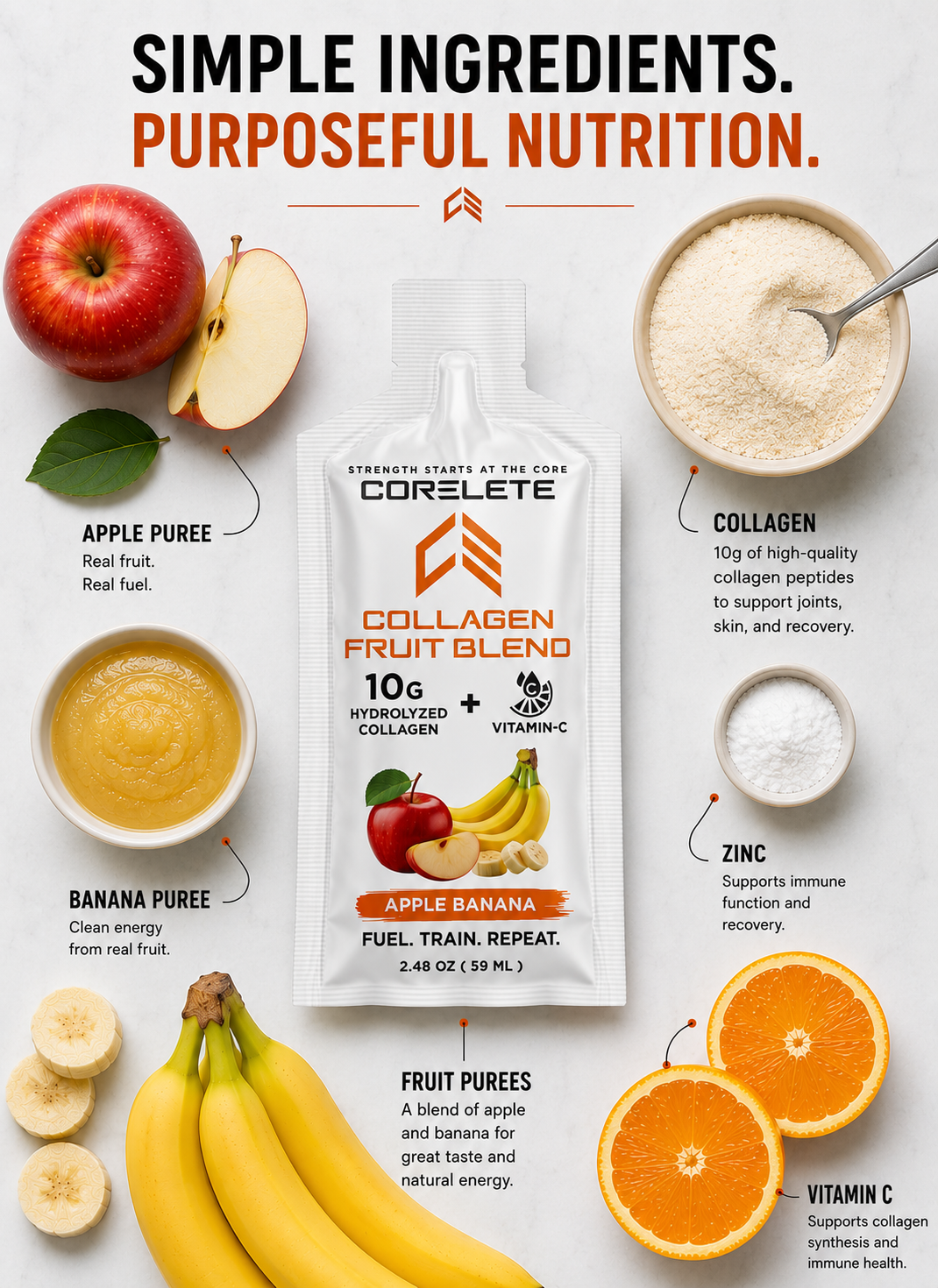 Corelete Collagen Fruit Blend Shot - 15 Pack
